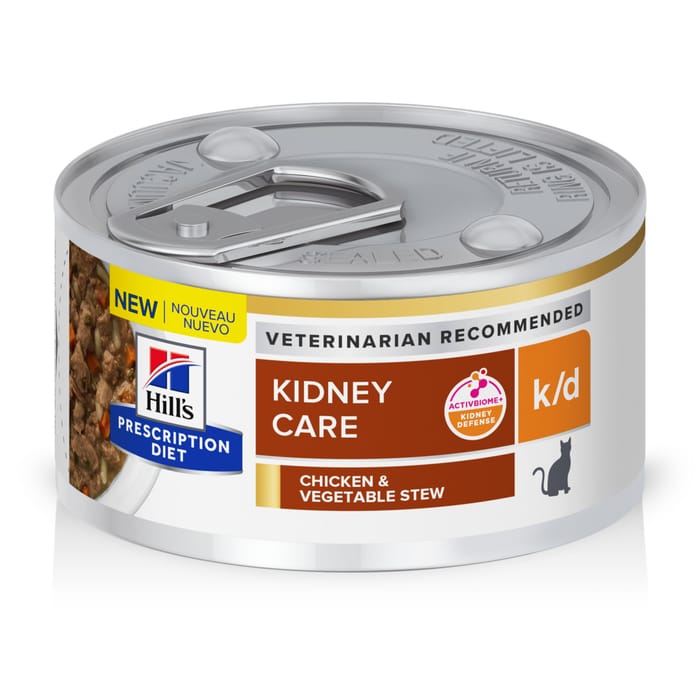 Hill's Prescription Diet k/d Kidney Care Chicken & Vegetable Stew Wet Cat Food - 2.9 oz Cans - Case of 24  product detail number 1.0