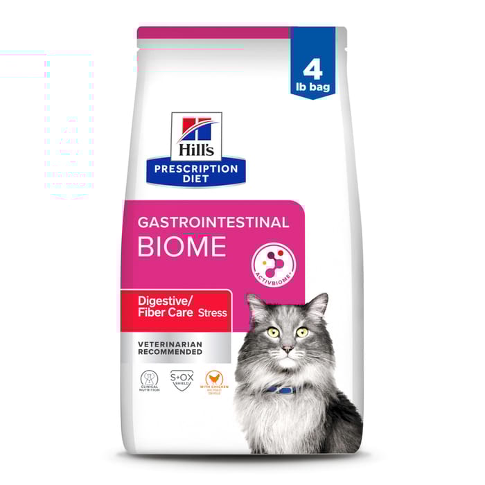 Hill's Prescription Diet Gastrointestinal Biome Digestive/Fiber Care with Chicken Dry Cat Food - 4 lb Bag product detail number 1.0
