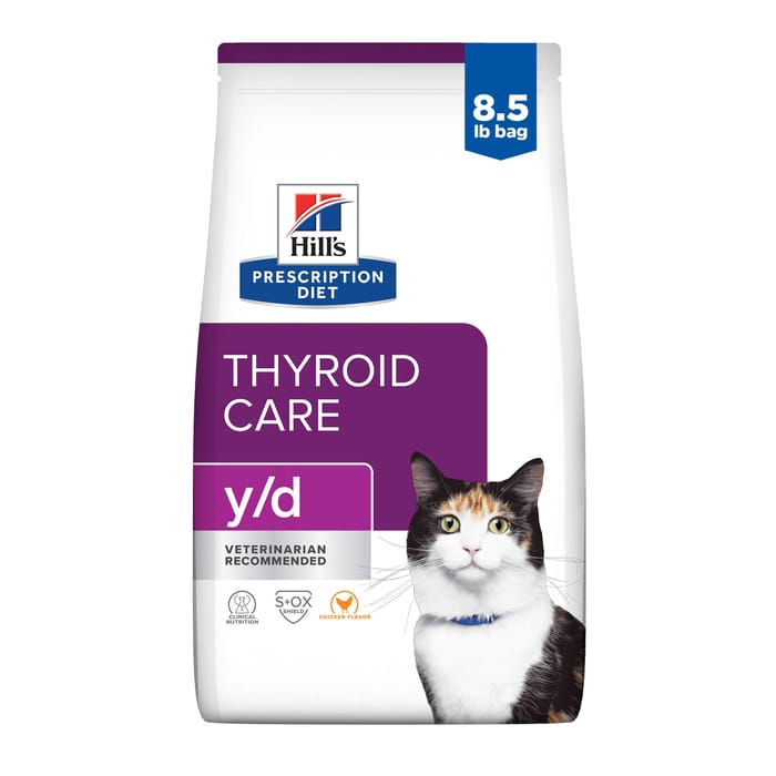 Hill's Prescription Diet y/d Thyroid Care Chicken Flavor Dry Cat Food - 8.5 lb Bag product detail number 1.0