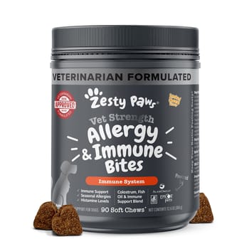 Zesty Paws Vet Strength Allergy & Immune Supplement Smoked Cheese Flavored Soft Chew Bites for Dogs -  90 count-product-tile