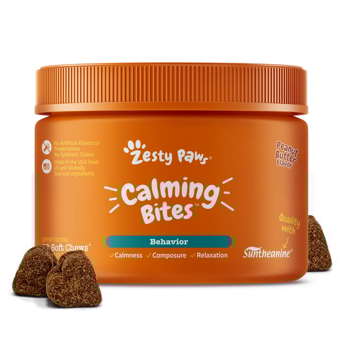 Zesty Paws Calming Bites&trade; Peanut Butter Flavored Soft Chew Behavior Supplement for Dogs - 50 count product detail number 1.0