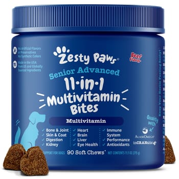 Zesty Paws Senior Advanced 11-in-1 Multivitamin Bites Soft Chew Supplement for Dogs - Beef - 90 count-product-tile
