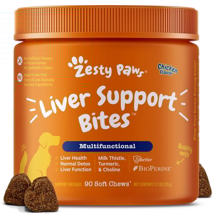 Zesty Paws Liver Support Bites&trade; Chicken Flavored Soft Chew Liver Supplement for Dogs - 90 count product detail number 1.0