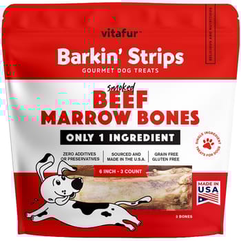Vitafur Beef Marrow Bones Dog Treats - 6' Bone (3 Count)-product-tile