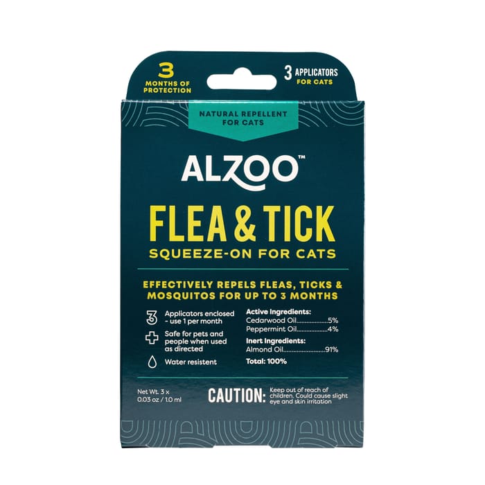 Alzoo Plant-Based Flea & Tick Squeeze-On for Cats - 3 EZ-ON Applicators product detail number 1.0