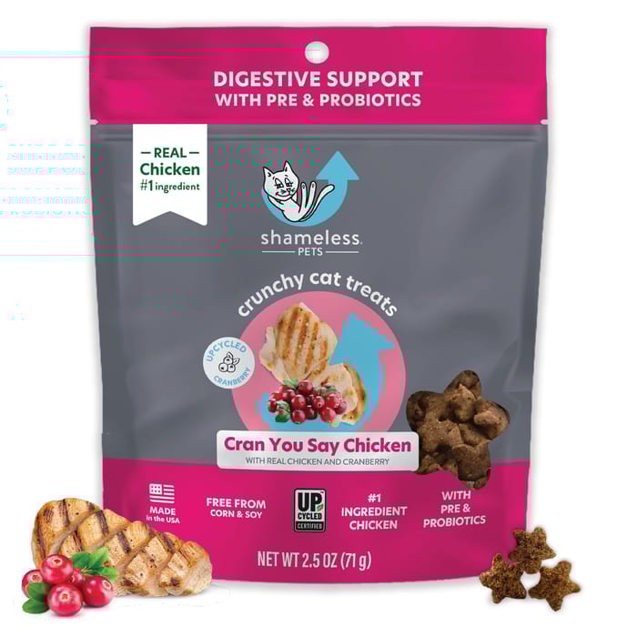 Shameless Pets Cran You Say Chicken Crunchy Cat Treats - Chicken & Cranberry Flavor (2.5 oz Bag) product detail number 1.0