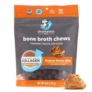 Shameless Pets Peanut Butter Bliss Bone Broth Training Treats for Dogs - Peanut Butter, Chicken & Bone Broth Flavor (8 oz Bag)-product-tile