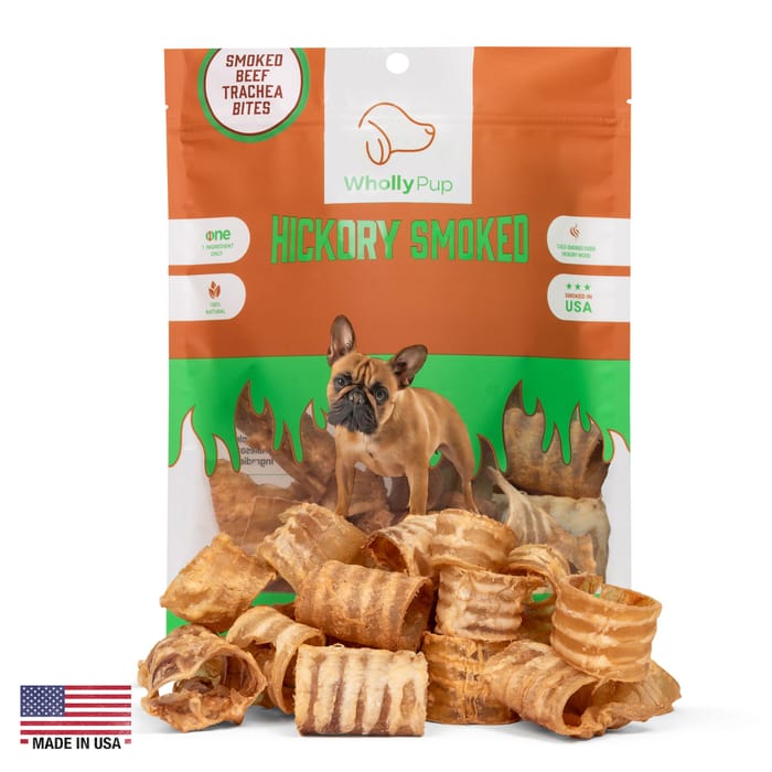 Wholly Pup Smoked Beef Trachea Bites For Dogs - 8oz product detail number 1.0