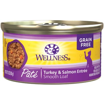 Wellness Complete Health Natural Grain Free Turkey & Salmon Entree Pate Wet Cat Food - 3 oz Cans - Case of 24-product-tile