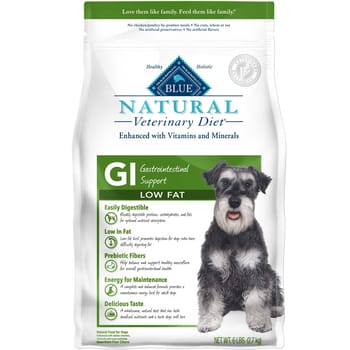 BLUE Natural Veterinary Diet GI Gastrointestinal Support Low Fat Dry Dog Food 6 lbs-product-tile