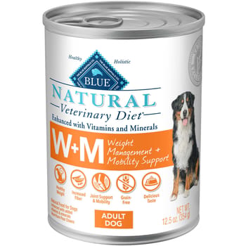 BLUE Natural Veterinary Diet W+M Weight Management + Mobility Support Wet Dog Food 12.5 oz - Case of 12-product-tile