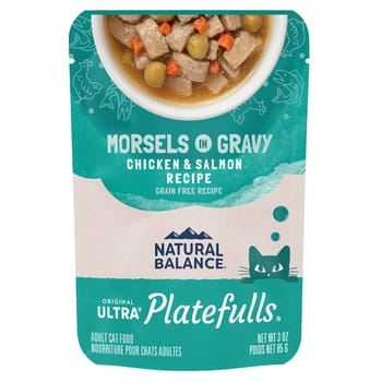 Natural Balance Original Ultra Platefulls Chicken & Salmon Recipe in Gravy Wet Cat Food 24 3oz pouches-product-tile