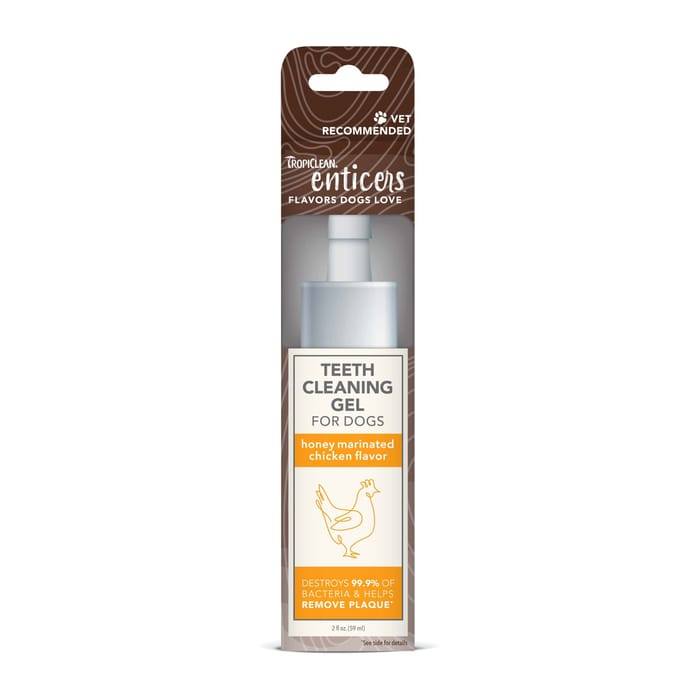 TropiClean Enticers Teeth Cleaning Gel for Dogs Honey/Chicken 2 oz product detail number 1.0