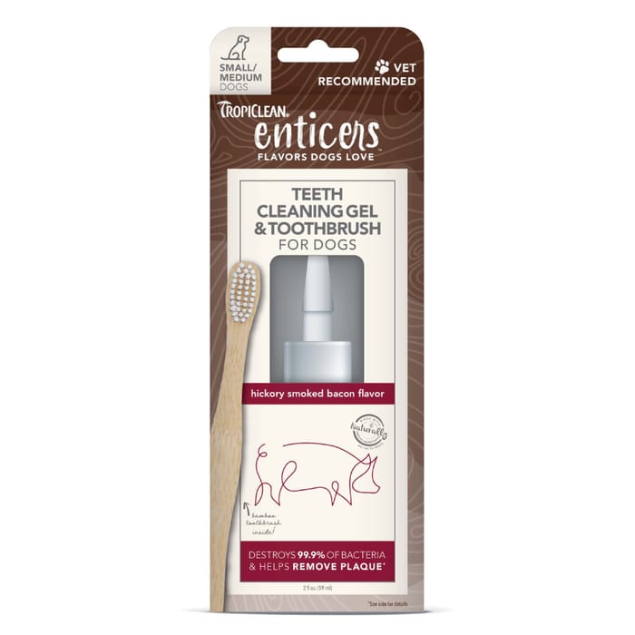 Tropiclean Enticers Teeth Gel/Toothbrush For S/M Dog - Hick/Bacon  2oz product detail number 1.0
