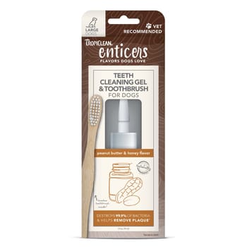 Tropiclean Enticers Teeth Gel/Toothbrush Lg Dog - Pb/Honey 2oz-product-tile