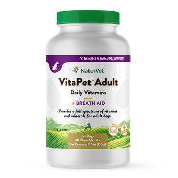 NaturVet VitaPet Adult Daily Vitamins Plus Breath Aid Supplement for Dogs Time Release Chewable Tablets 60 ct-product-tile