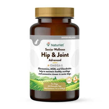 NaturVet Senior Wellness Hip and Joint Plus Omegas Advanced Supplement for Dogs Time Release Chewable Tablets 40 ct-product-tile