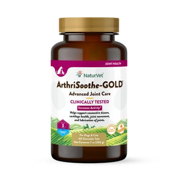NaturVet ArthriSoothe-GOLD Level 3, Clinically Tested Advanced Joint Care Supplement for Dogs Time Release, Chewable Tablets 40 ct-product-tile