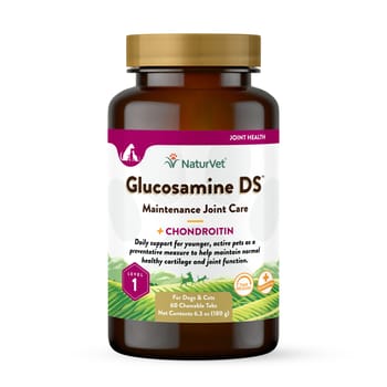 NaturVet Glucosamine DS Level 1 Maintenance Joint Care Supplement for Dogs and Cats Time Release Chewable Tablets 60 ct-product-tile