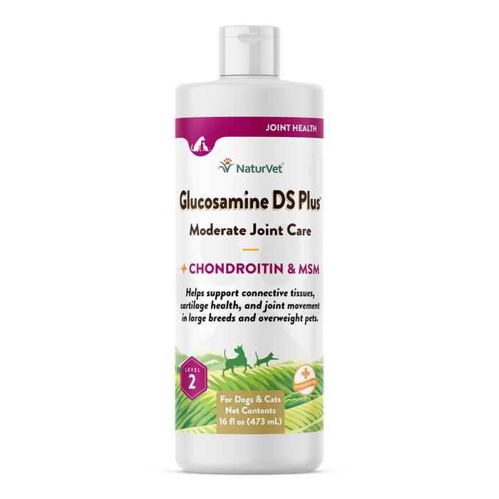 NaturVet Glucosamine DS Plus Level 2 Moderate Joint Care Supplement for Dogs and Cats Liquid 16 fluid oz product detail number 1.0