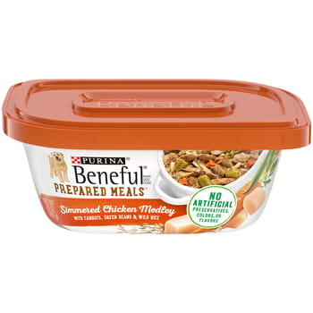 Purina Beneful Prepared Meals Simmered Chicken Medley Wet Dog Food 10 oz Tub - Case of 8-product-tile