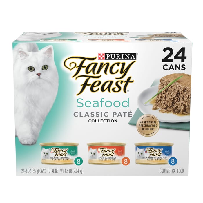Fancy Feast Classic Pate Seafood Variety Pack Wet Cat Food 3 oz. Cans - Case of 24 product detail number 1.0