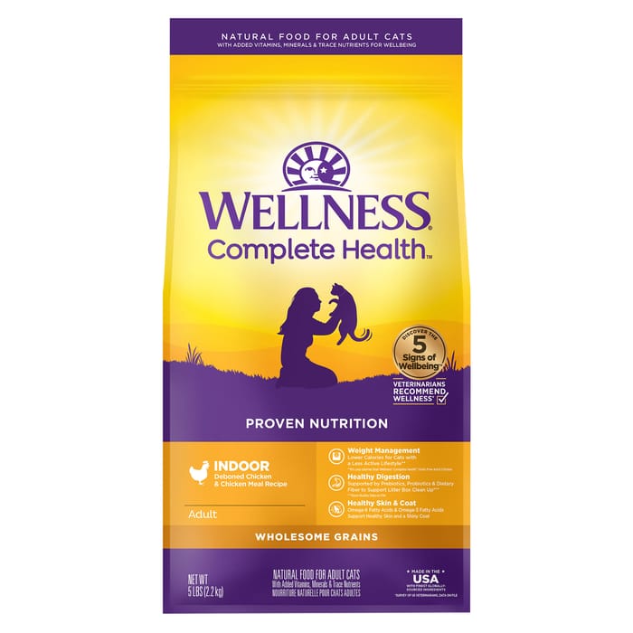 Wellness Complete Health Natural Indoor Deboned Chicken & Chicken Meal Recipe Dry Cat Food - 5 lb Bag product detail number 1.0