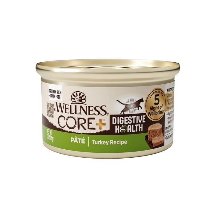 Wellness CORE+ Digestive Health Turkey Pate Wet Cat Food - 3 oz Cans - Case of 12 product detail number 1.0