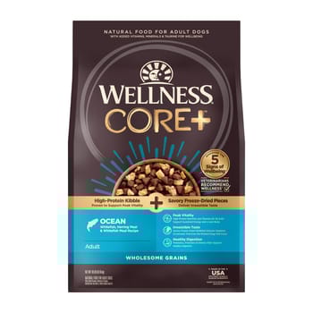 Wellness CORE+ Natural Grained Ocean Recipe with Freeze Dried Whitefish Dry Dog Food - 18 lb Bag-product-tile