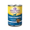 Wellness Thick & Chunky Natural Grain Free Venison & Salmon Stew Canned Wet Dog Food - 12.5 oz Cans - Case of 12