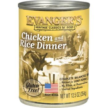 Evangers Heritage Classics Chicken and Rice Dinner Canned Dog Food 12.5 oz, Case of 12-product-tile