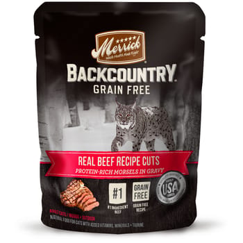 Merrick Backcountry Grain Free Real Beef Cuts Cat Food Pouch 3-oz, case of 24-product-tile