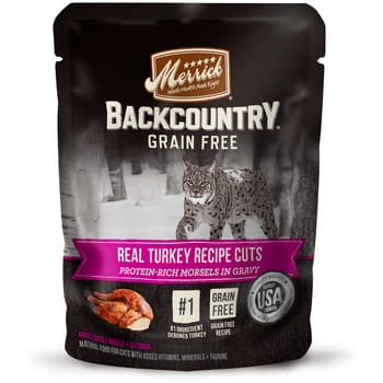 Merrick Backcountry Grain Free Real Turkey Cuts Cat Food Pouch 3-oz, case of 24-product-tile