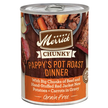 Merrick Grain Free Chunky Pappy's Pot Roast Dinner Canned Dog Food 12.7-oz, case of 12-product-tile