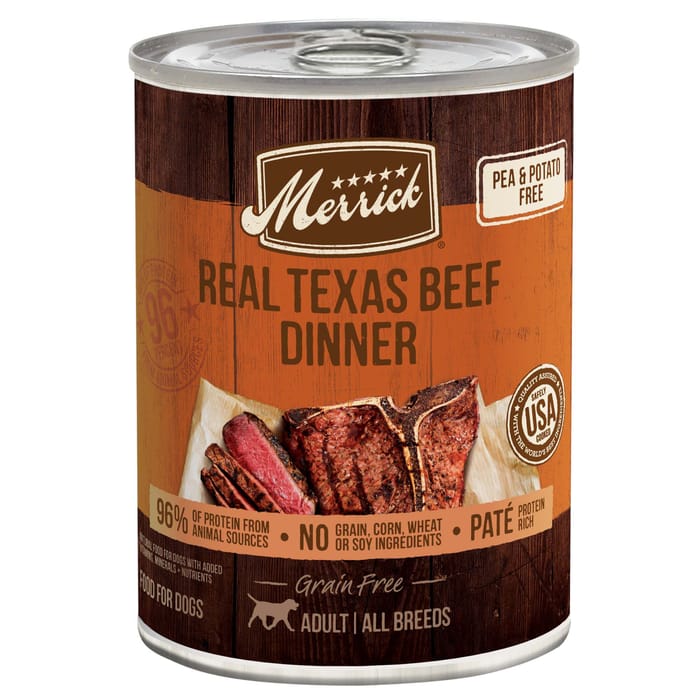 Merrick Grain Free Real Texas Beef Dinner Canned Dog Food 12.7-oz, Case of 12 product detail number 1.0