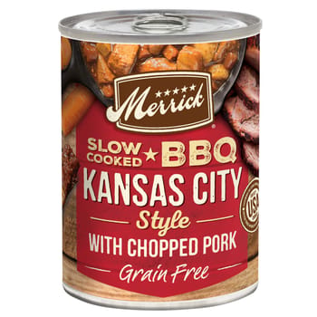 Merrick Grain Free Slow Cooked BBQ Kansas Style Pork Canned Dog Food 12.7-oz, Case of 12-product-tile