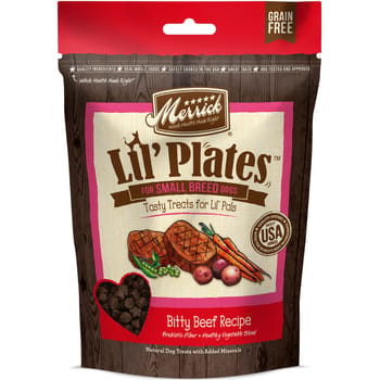 Merrick Lil' Plates Grain Free Bitty Beef Dog Treats 6-oz-product-tile