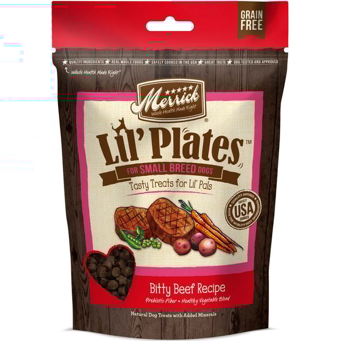 Merrick Lil' Plates Grain Free Bitty Beef Dog Treats 6-oz product detail number 1.0