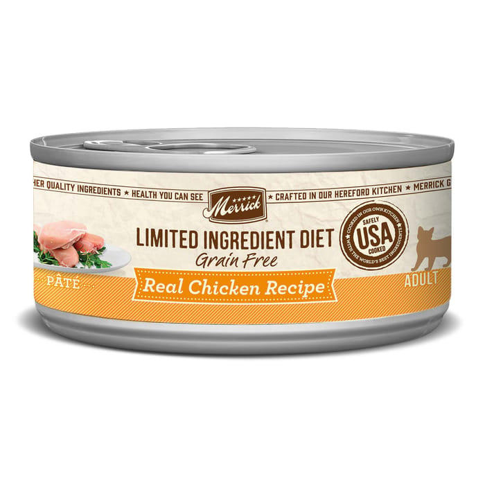 Merrick Limited Ingredient Diet Grain Free Real Chicken Pate Canned Cat Food 5-oz, case of 24 product detail number 1.0