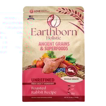 Earthborn Holistic Ancient Grains & Superfoods Unrefined Roasted Rabbit Recipe Dry Dog Food 25 lb Bag-product-tile