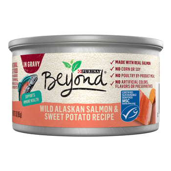 Purina Beyond Wild Alaskan Salmon & Sweet Potato Recipe in Gravy Wet Cat Food 3 oz Can - Case of 12-product-tile