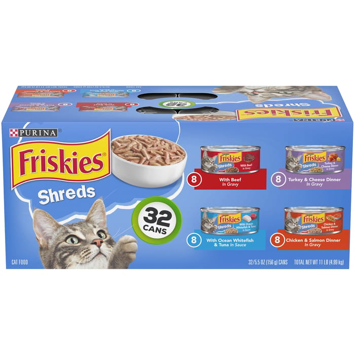Friskies Shreds Variety Pack Wet Cat Food 32 Cans - 5.5 oz product detail number 1.0