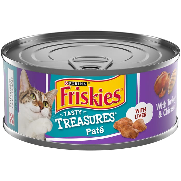 Friskies Tasty Treasures Pate Turkey & Chicken with Liver Wet Cat Food 5.5 oz - Case of 24 product detail number 1.0