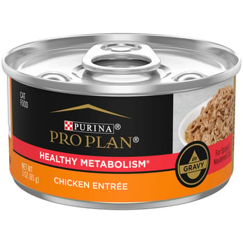 Purina Pro Plan Adult Healthy Metabolism Chicken Entree in Gravy Wet Cat Food 3 oz Cans (Case of 24)-product-tile