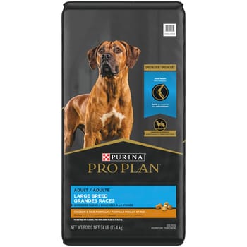 Purina Pro Plan Adult Large Breed Shredded Blend Chicken & Rice Formula Dry Dog Food 34 lb Bag-product-tile