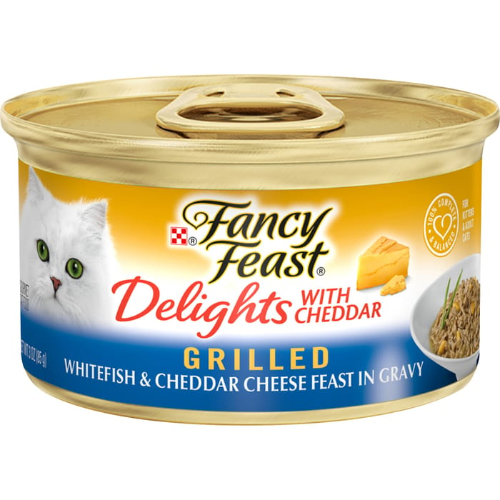 Fancy Feast Delights Grilled Whitefish & Cheddar Cheese Feast Wet Cat Food 3 oz. Can - Case of 24 product detail number 1.0