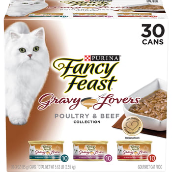 Fancy Feast Gravy Lovers Poultry & Beef Feast Variety Pack Wet Cat Food 3 oz. Cans - Case of 30-product-tile