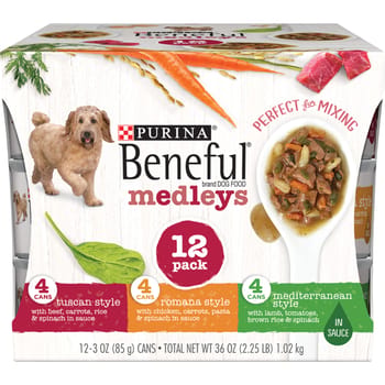 Purina Beneful Medleys Tuscan, Romana & Mediterranean Style Variety Pack Wet Dog Food 3 oz Can - 12 Pack-product-tile