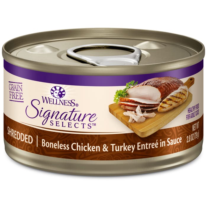 Wellness CORE Signature Selects Grain Free Natural Shredded Chicken & Turkey in Sauce Wet Cat Food - 2.8 oz Cans - Case of 12 product detail number 1.0