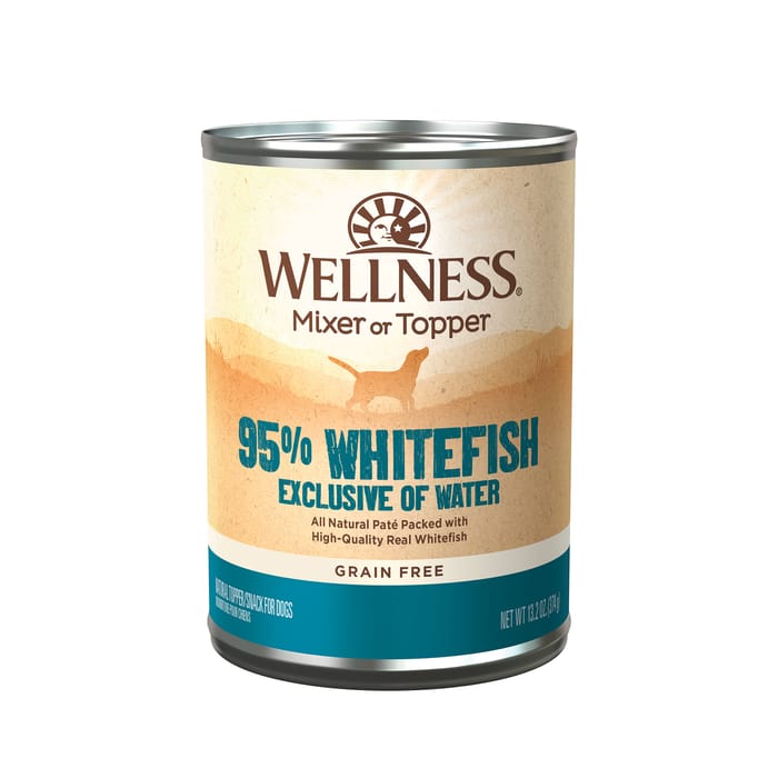 Wellness 95% Whitefish Grain Free Canned Dog Food Mixer or Topper 13.5 oz Can - Case of 12 product detail number 1.0